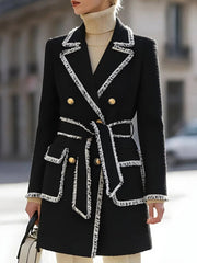 Double-Breasted Tweed with Contrast Fringe Trim - Coat CASA LARO