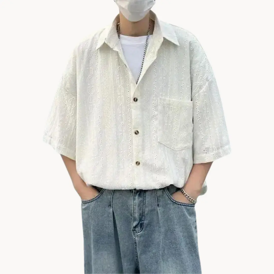 Driftwood Oversized Button-Front - Polo Shirt CAAYWORLD