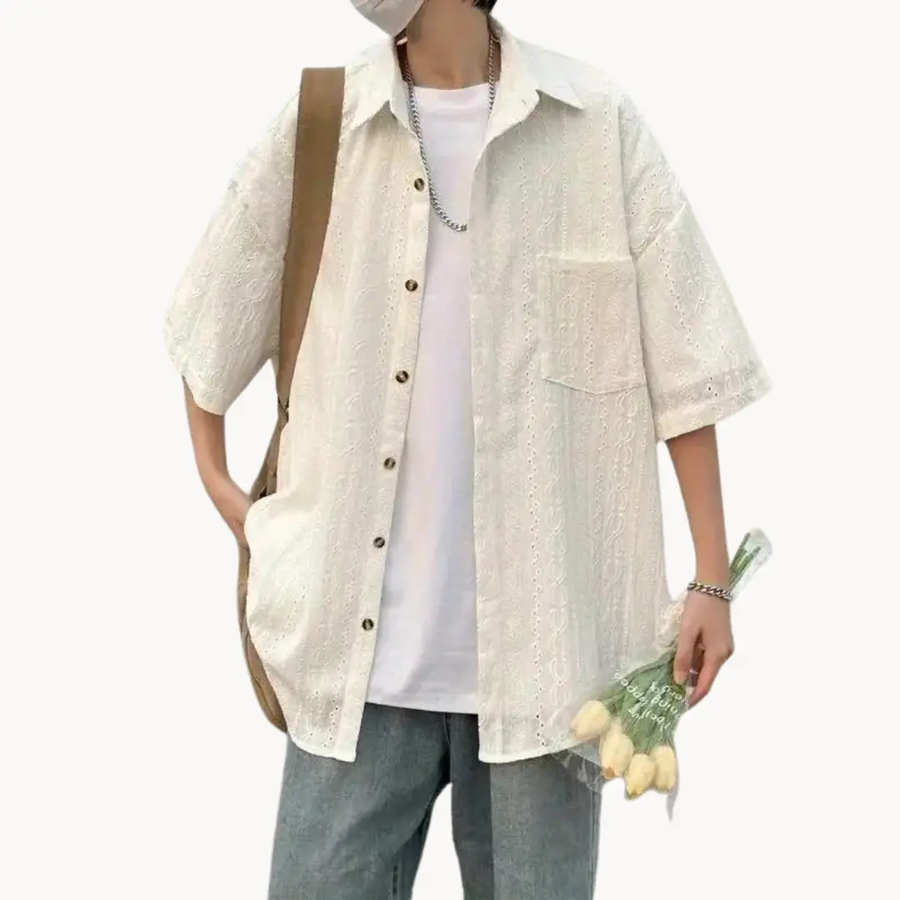 Driftwood Oversized Button-Front - Polo Shirt CAAYWORLD