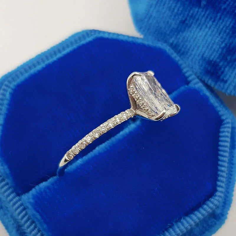 Stunning 3.5CT. Radiant Cut Engagement Ring In Sterling Silver Shineofdiamond