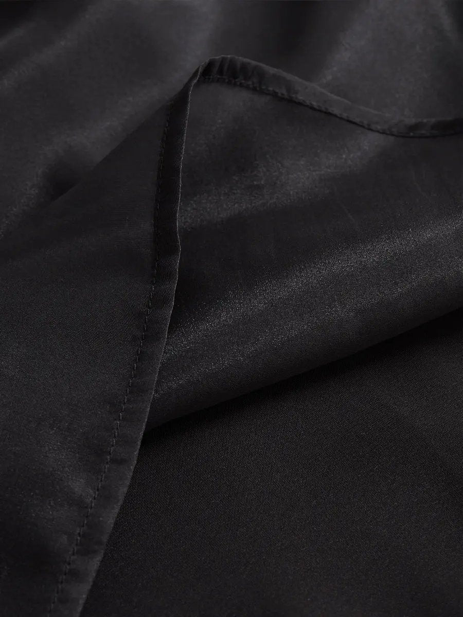 Elegant Black High-Neck Sheer Chiffon - Blouse CASA LARO