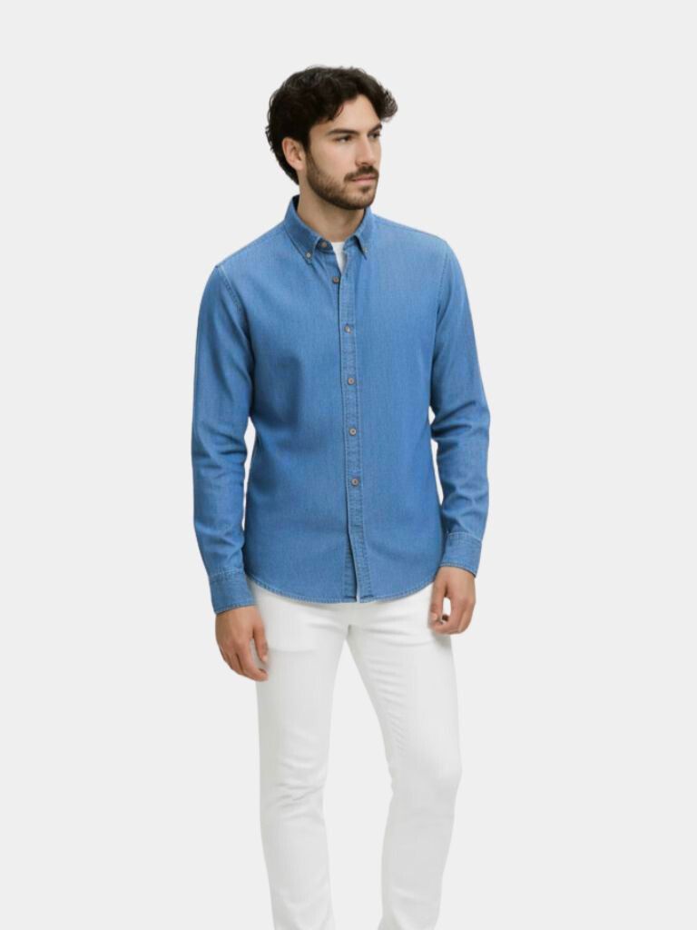 Elegant Denim Shirt - Casa  Laro CASA LARO