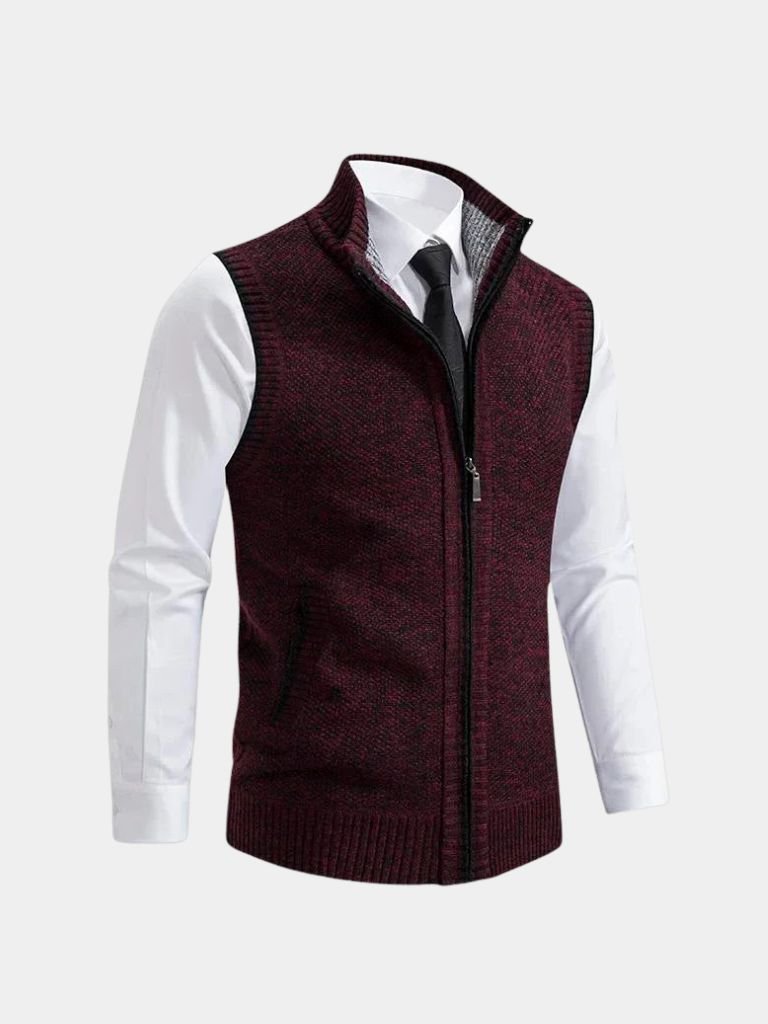 Elegant Full-Zip Sweater Vest - Casa  Laro CASA LARO
