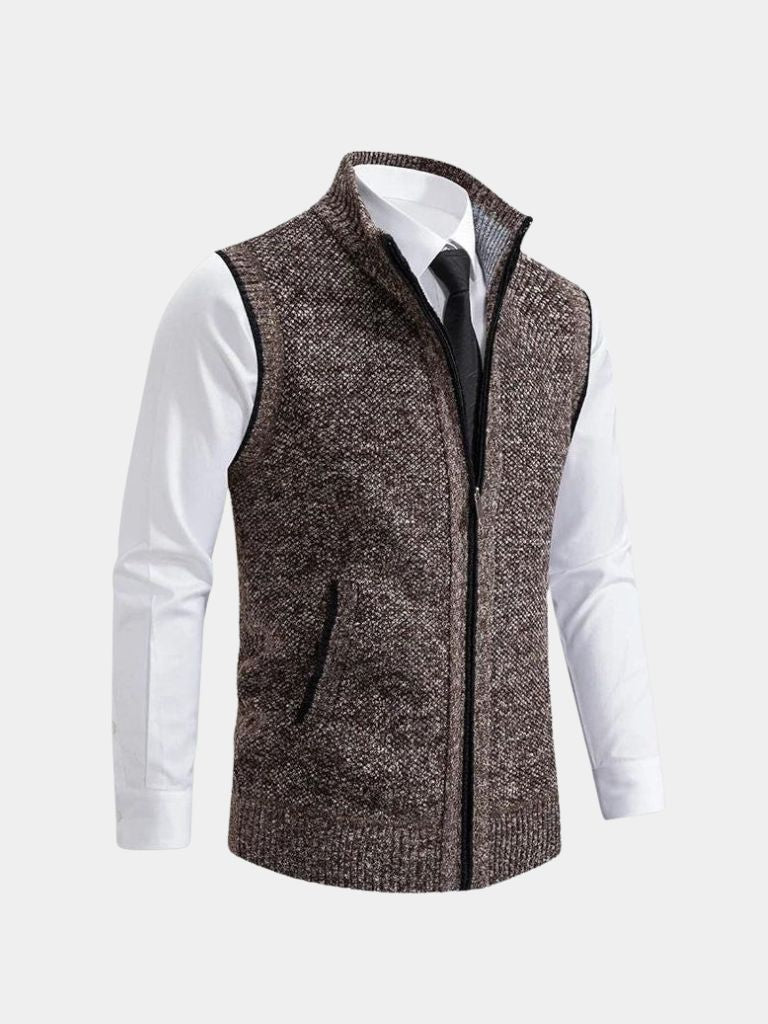 Elegant Full-Zip Sweater Vest - Casa  Laro CASA LARO