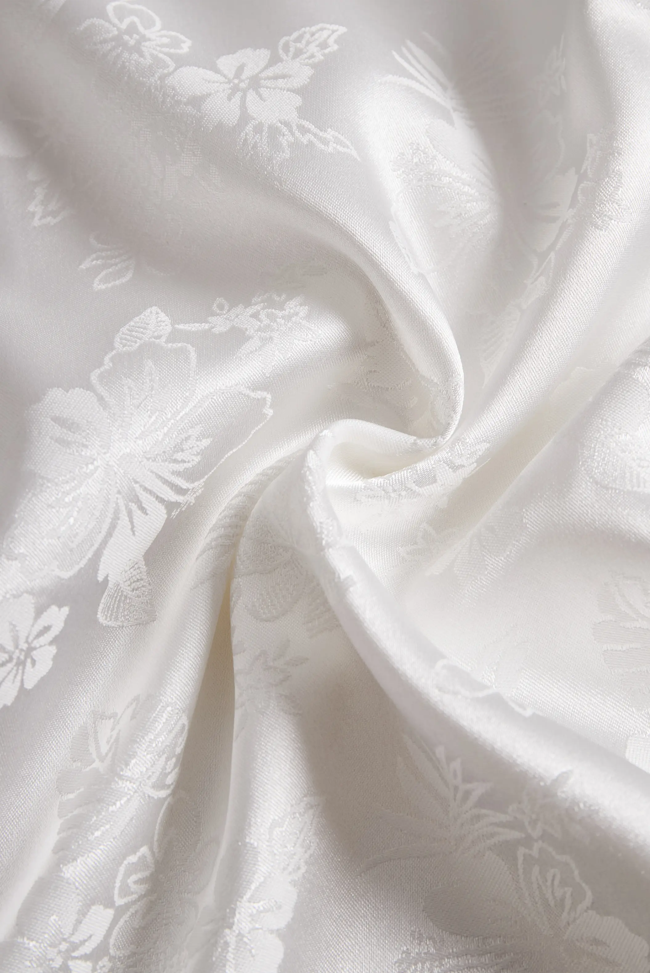 Elegant Ivory Satin Jacquard - Women's Shirt CASA LARO