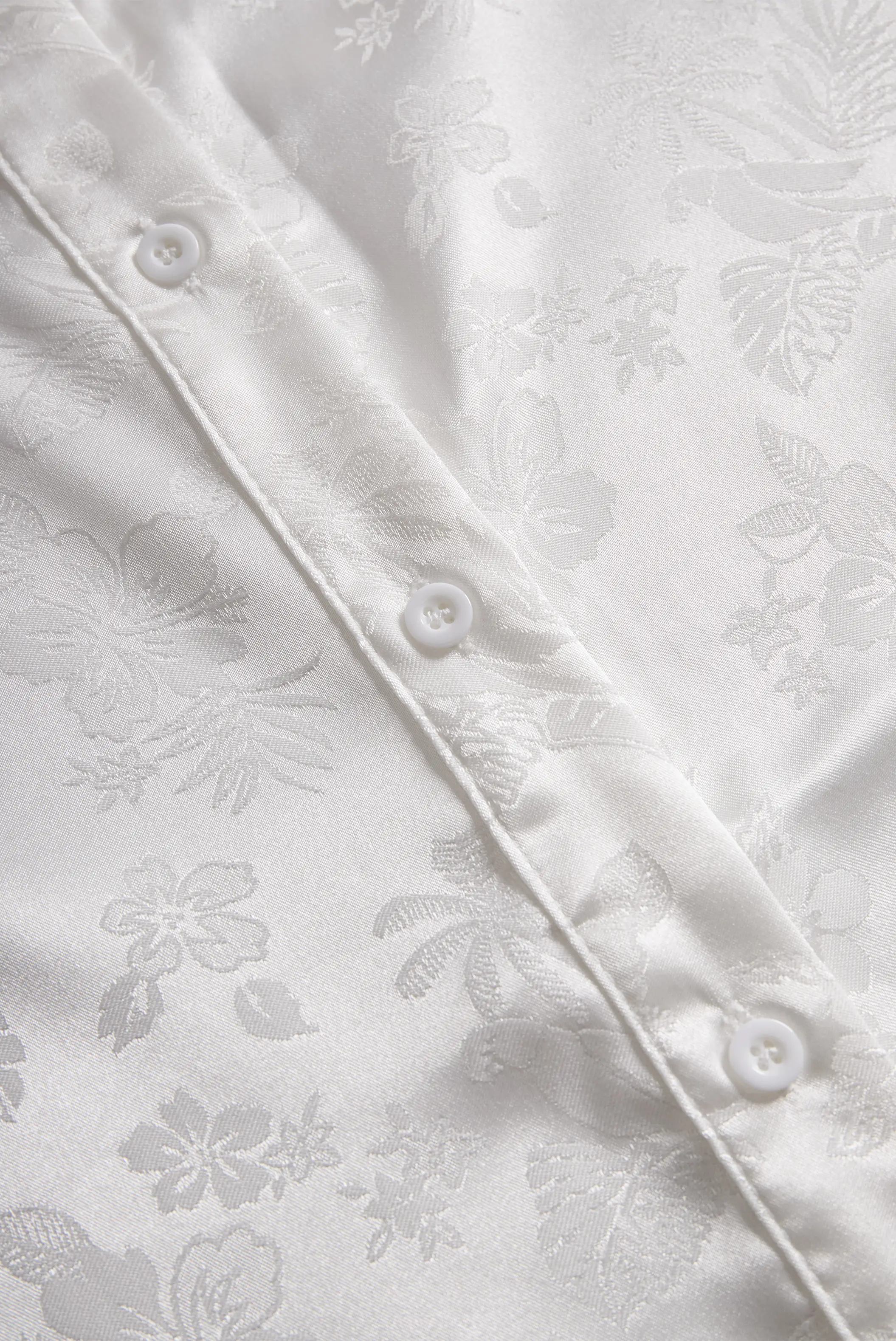 Elegant Ivory Satin Jacquard - Women's Shirt CASA LARO