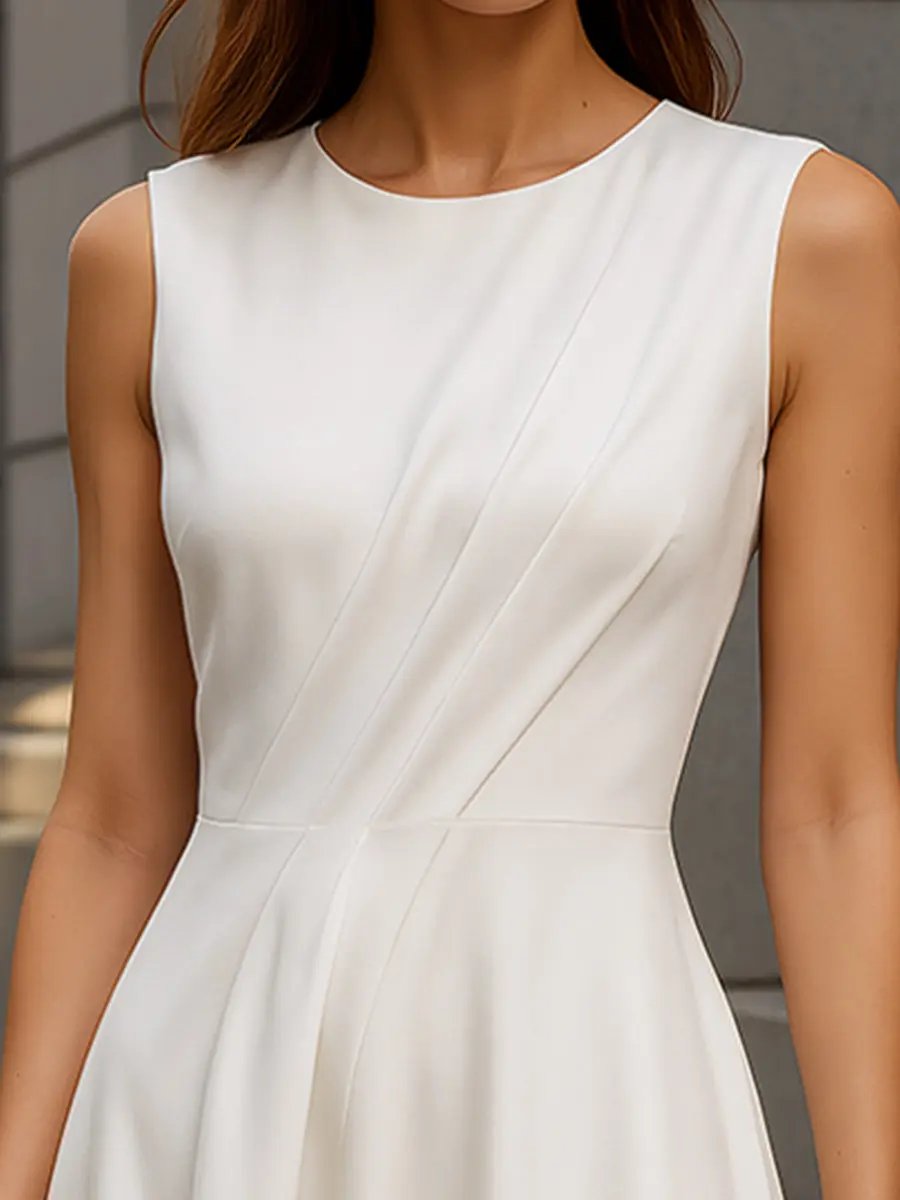 Elegant Sleeveless A-Line Silhouette - Midi Dress CASA LARO