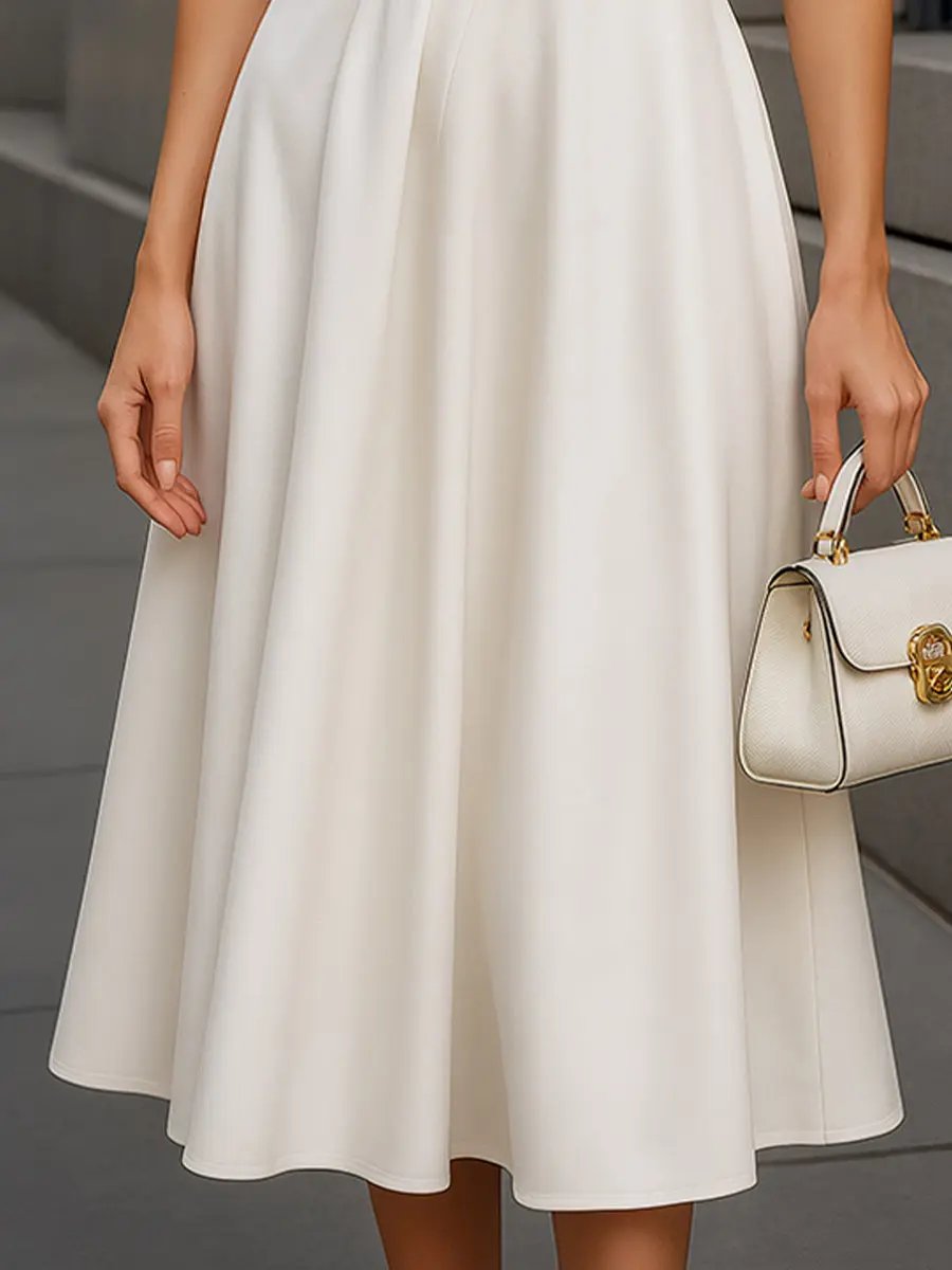 Elegant Sleeveless A-Line Silhouette - Midi Dress CASA LARO