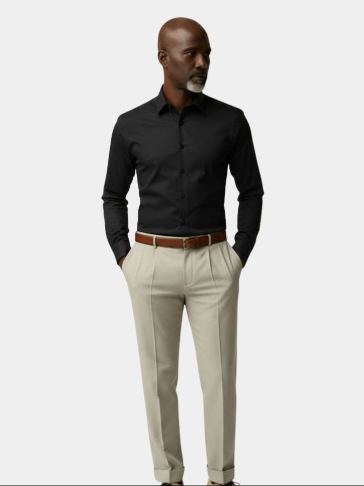 Elegant Spearpoint Collar Shirt - Casa  Laro CASA LARO