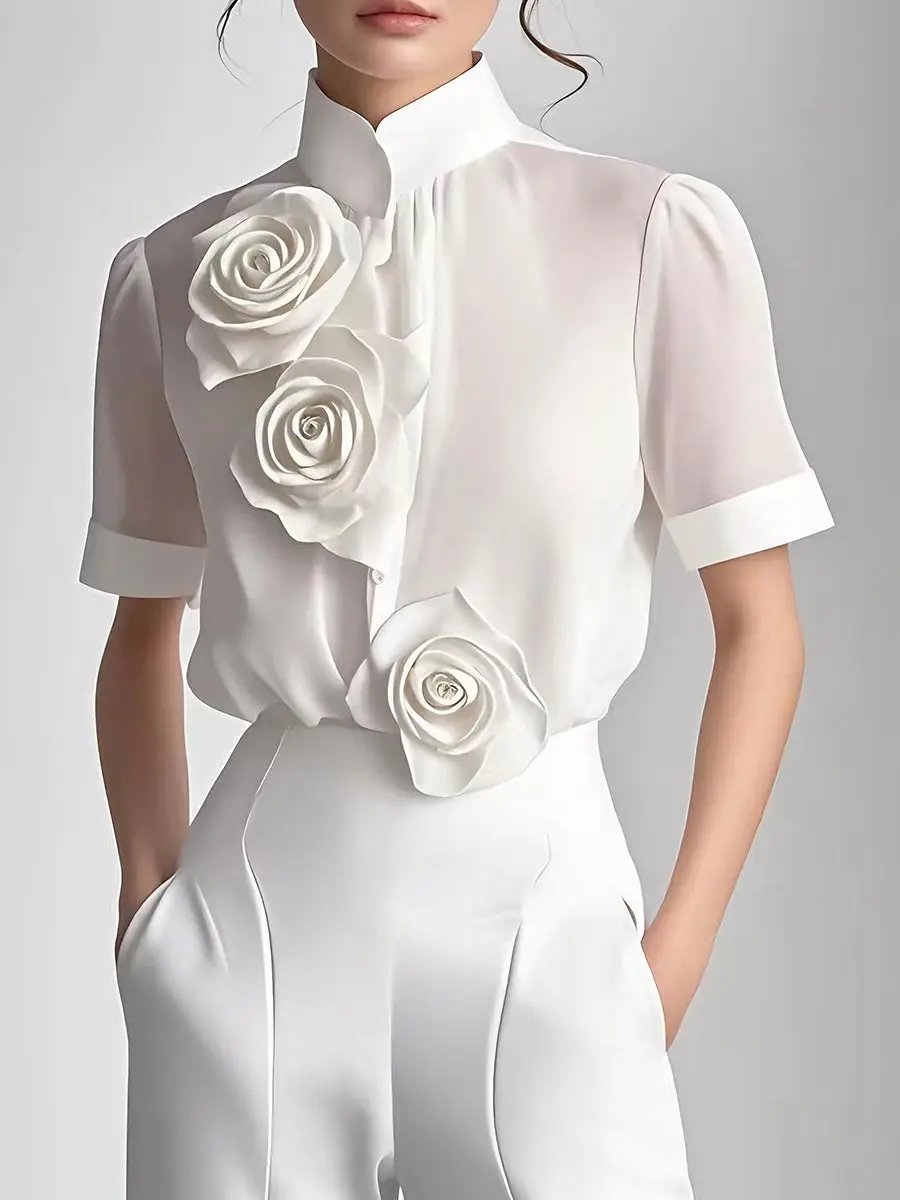 Embellished Floral Elegance - Blouse CASA LARO