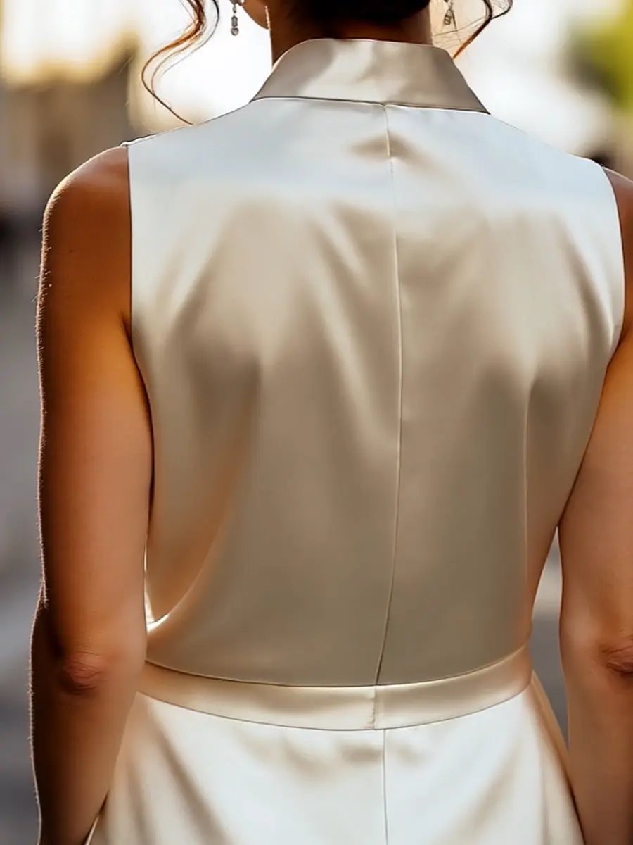 Embroidered V‑Neck Wrap Tie Waist - Blouse CASA LARO