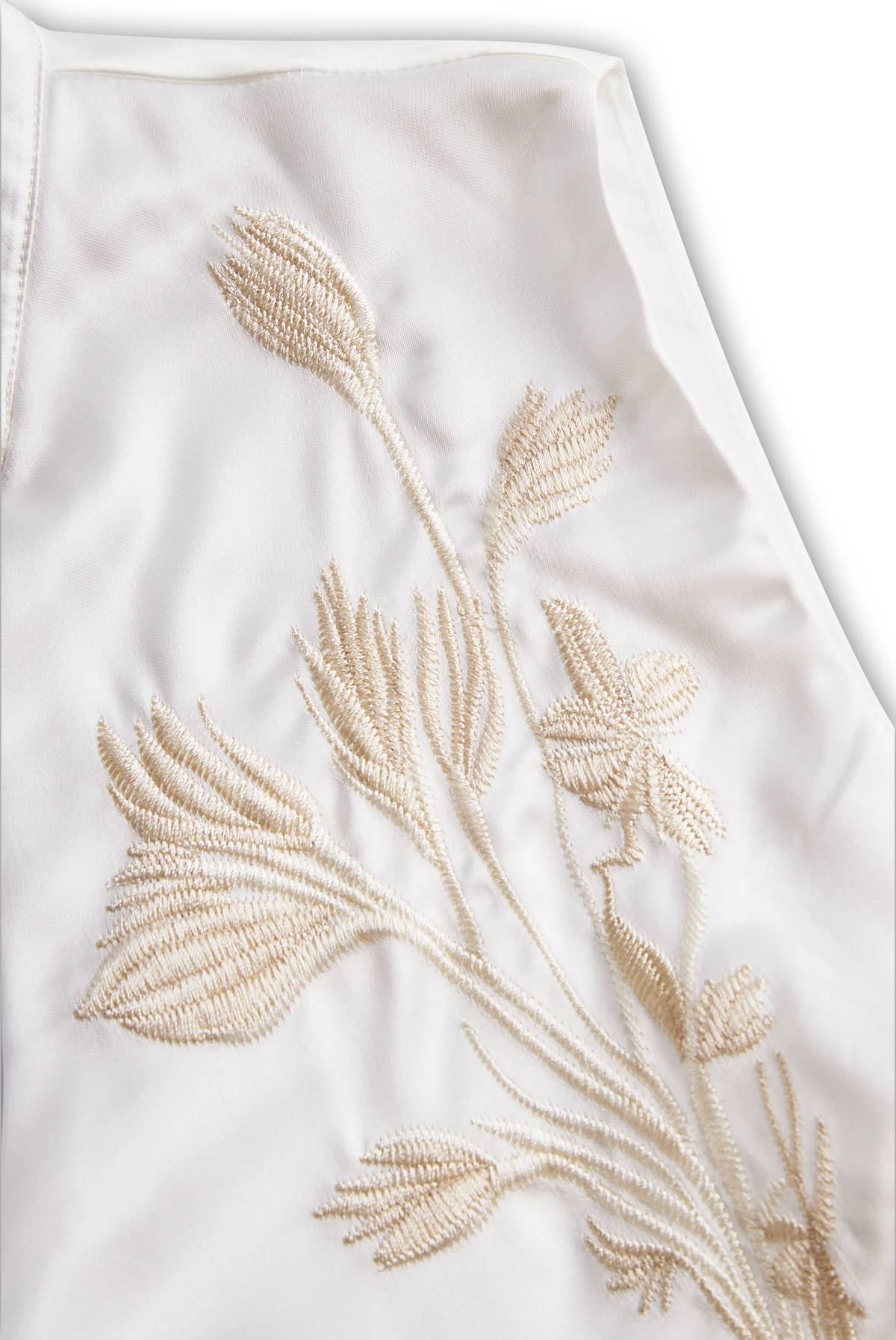 Embroidered V‑Neck Wrap Tie Waist - Blouse CASA LARO