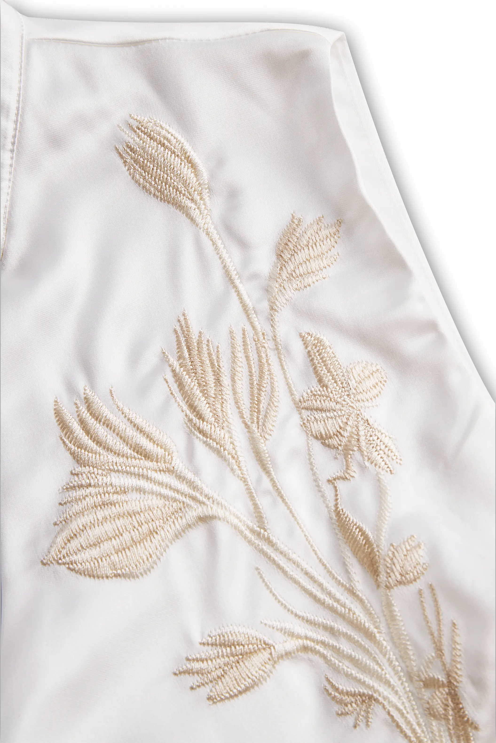 Embroidered V‑Neck Wrap Tie Waist - Blouse CASA LARO