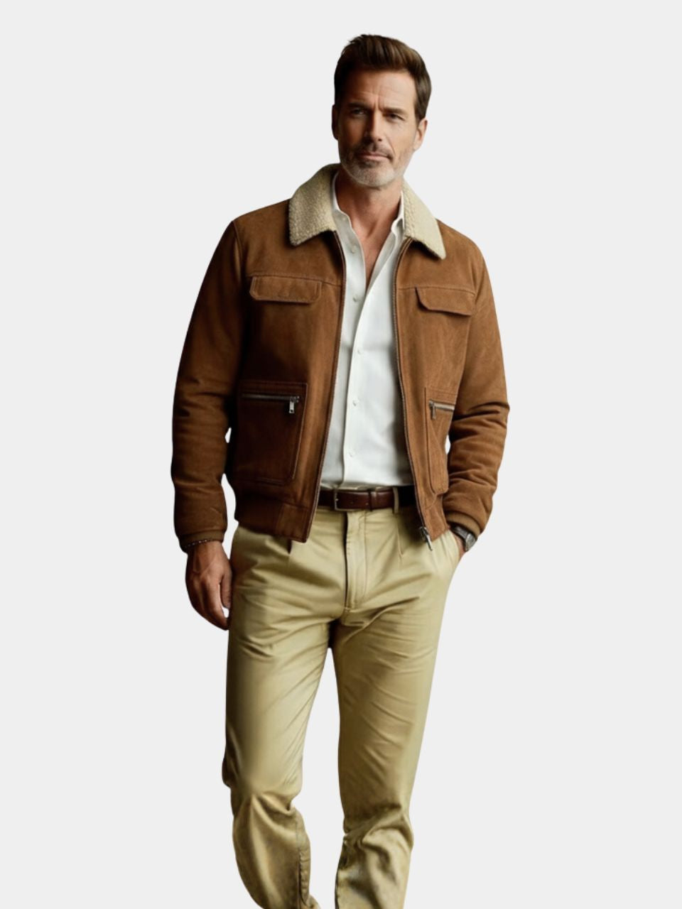 Essential Fleece Suede Jacket - Casa  Laro CASA LARO