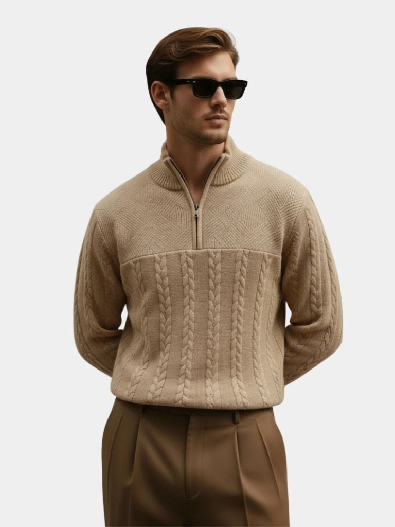 Essential Henley Quarter Zip Pullover - Casa  Laro CASA LARO