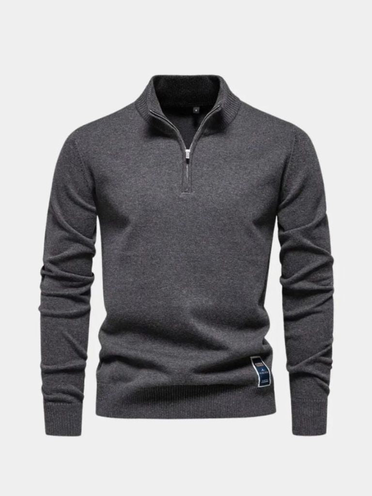 Essential Quarter-Zip Jumper Sweater - Casa  Laro CASA LARO
