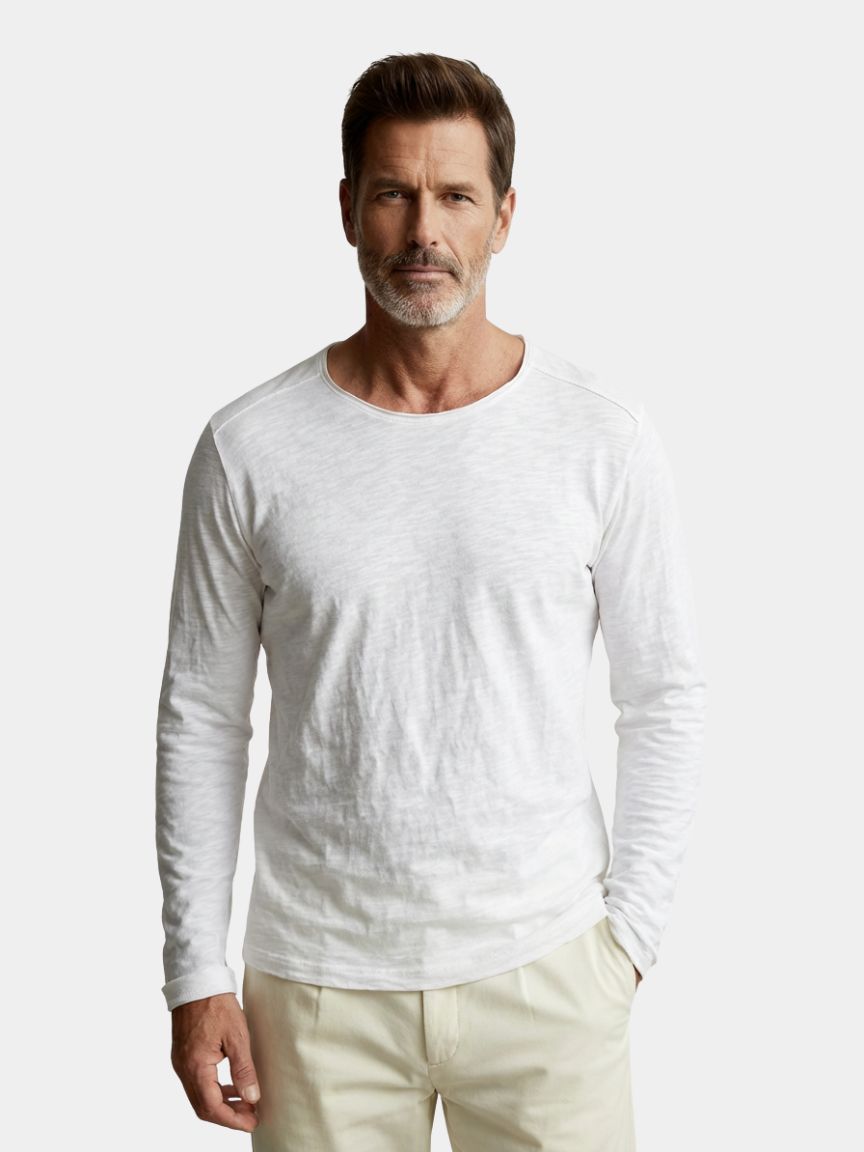 Essential Vintage Cotton Long Sleeve Tee - Casa  Laro CASA LARO
