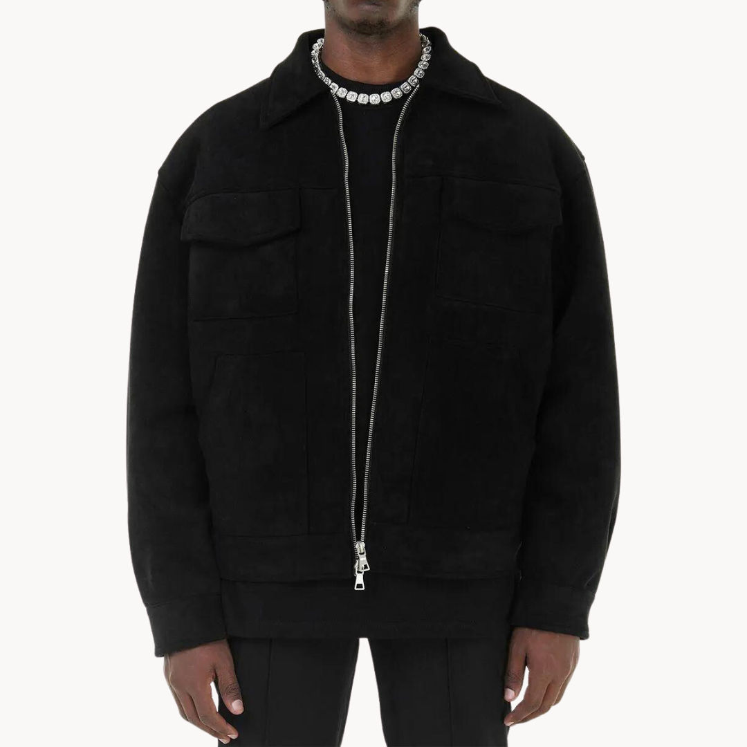 Suede Zip-Collar - Jacket