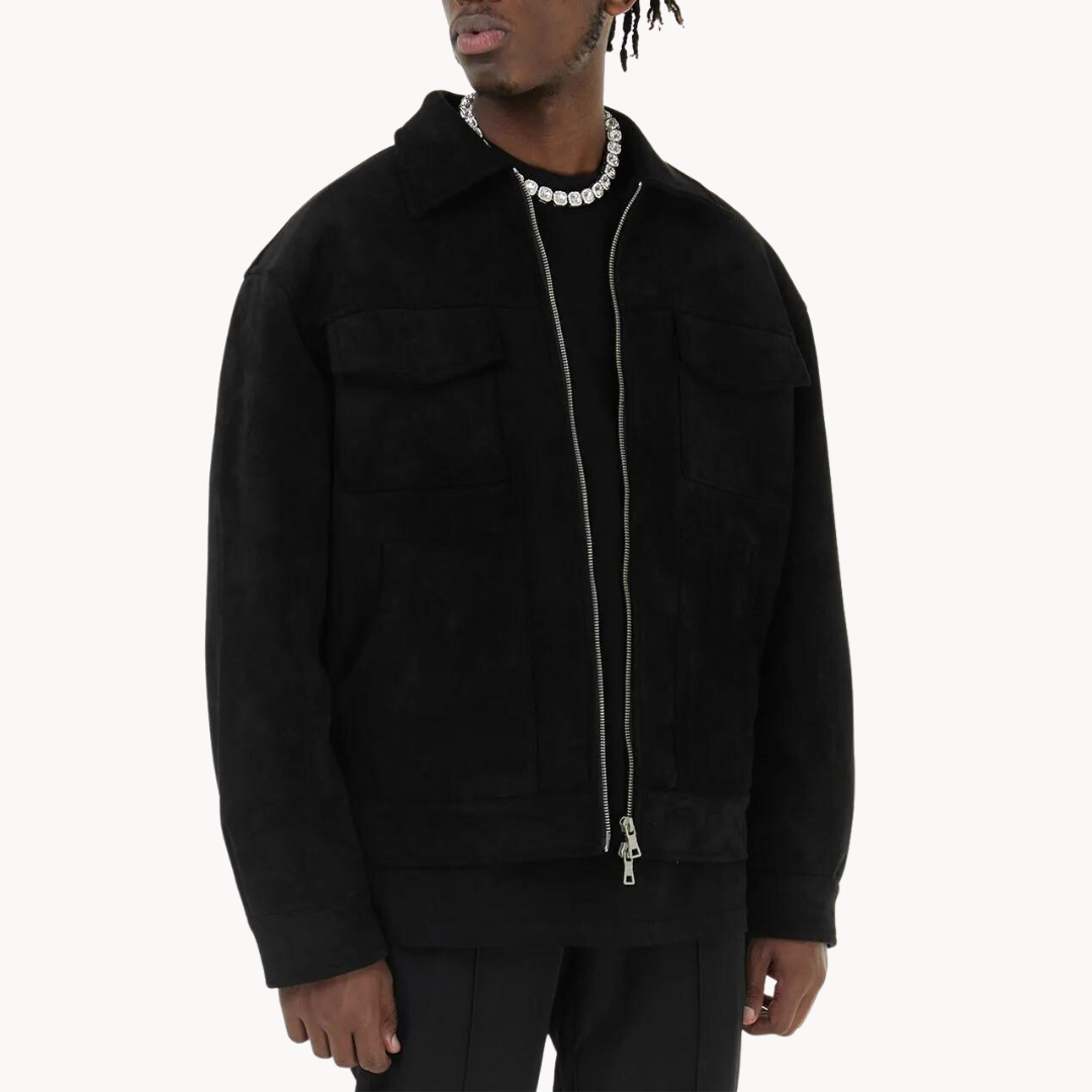 Suede Zip-Collar - Jacket