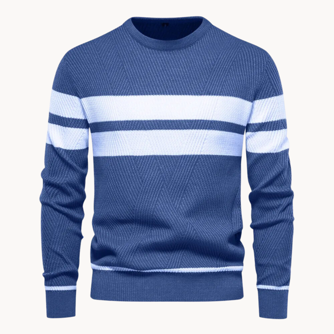 Striped Cotton Crewneck - Sweater