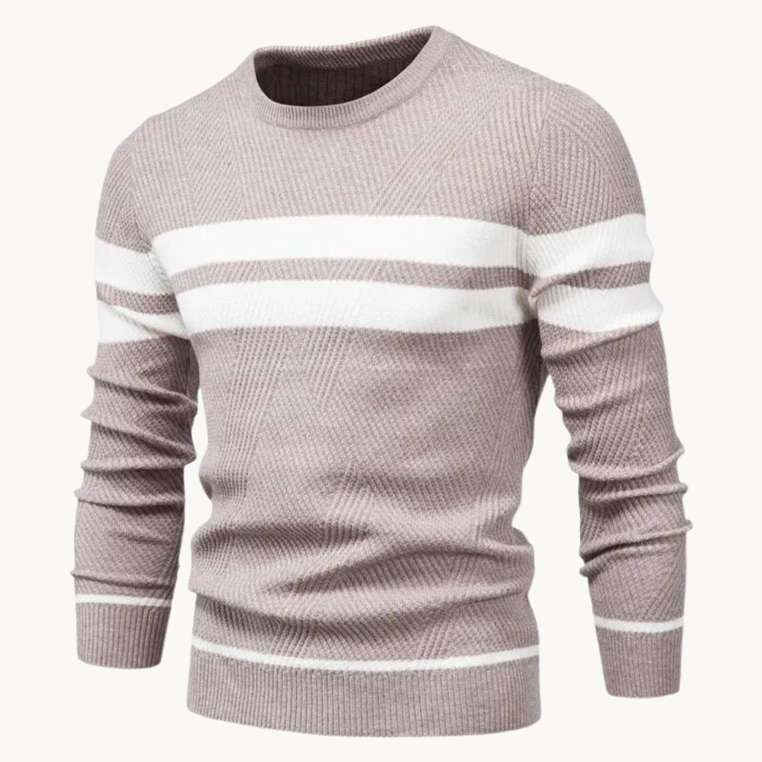 Striped Cotton Crewneck - Sweater