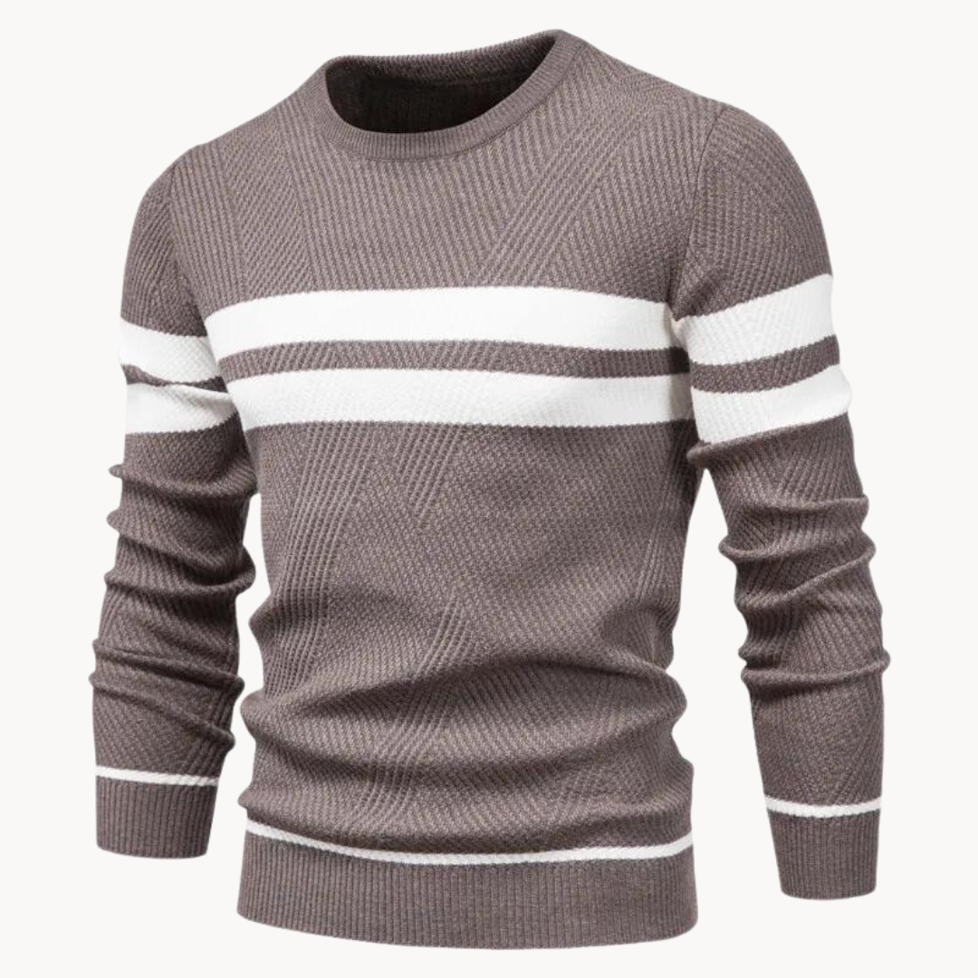 Striped Cotton Crewneck - Sweater