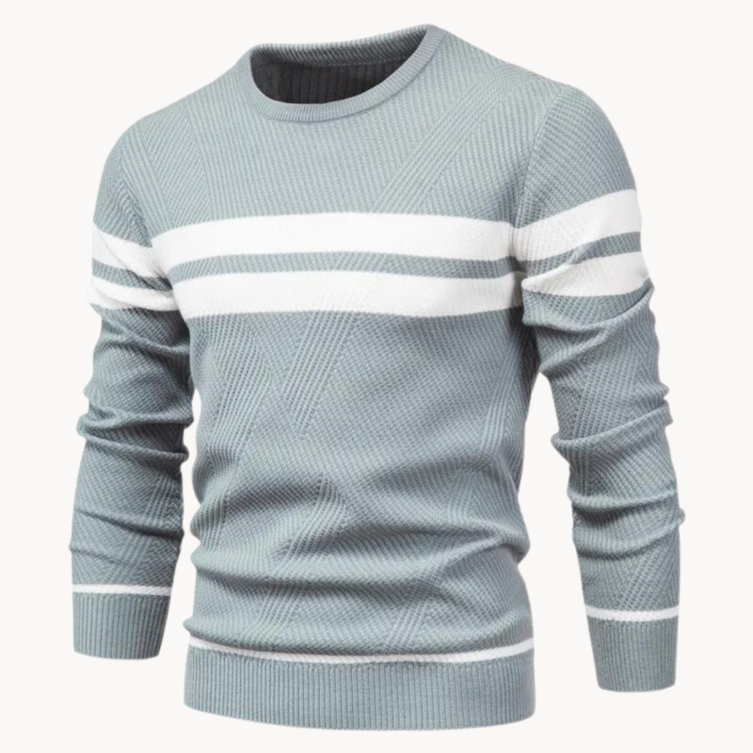 Striped Cotton Crewneck - Sweater