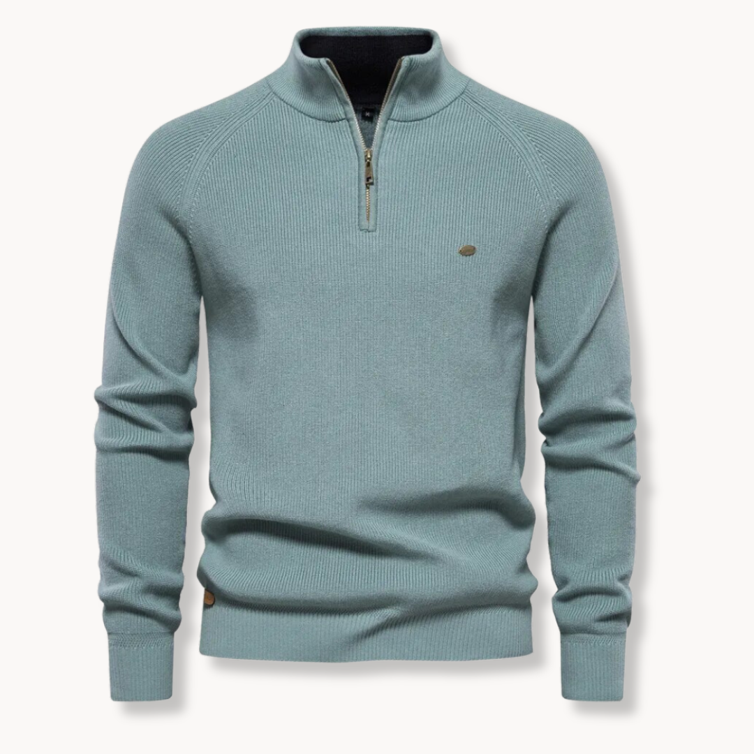 Moss Green Quarter Zip - Sweater