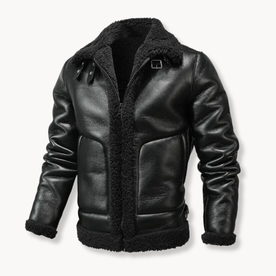 Shearling-Lined Leather - Jacket