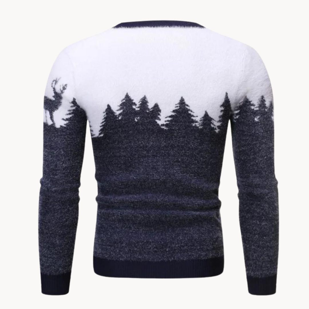 Elk Motif Knit - Sweater