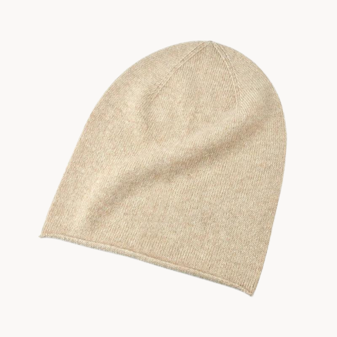 Cashmere Ribbed Fold-Over - Beanie
