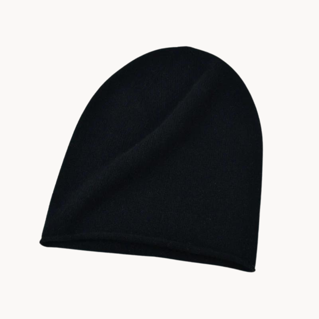 Cashmere Ribbed Fold-Over - Beanie