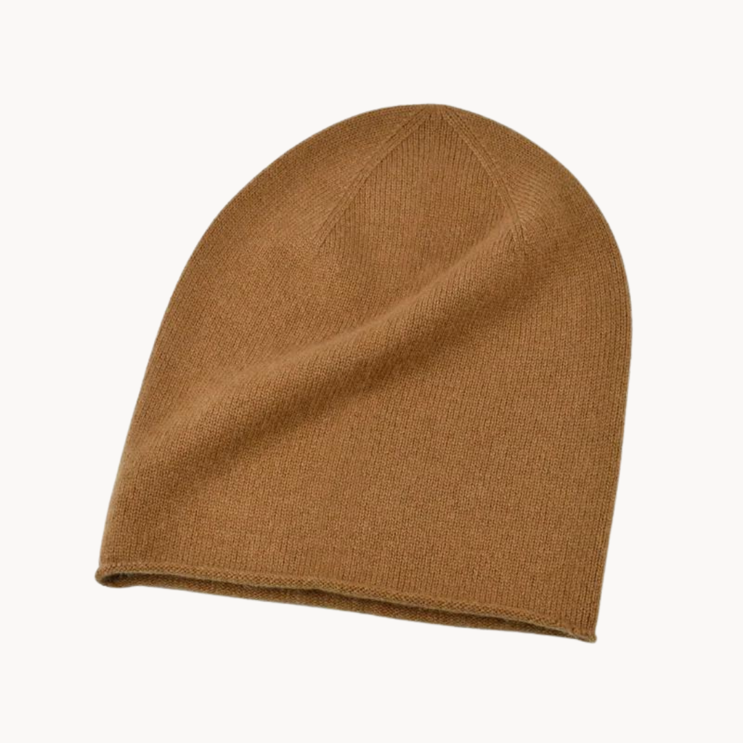 Cashmere Ribbed Fold-Over - Beanie