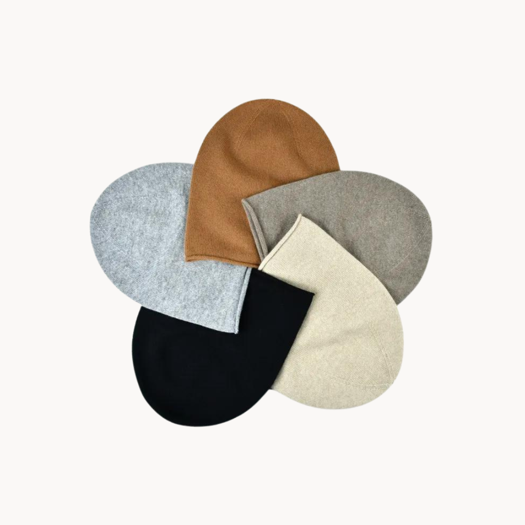 Cashmere Ribbed Fold-Over - Beanie