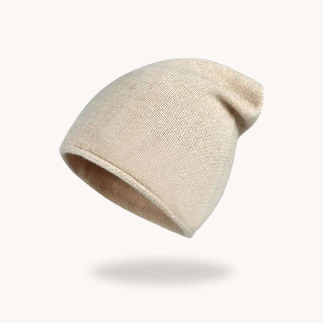 Cashmere Ribbed Fold-Over - Beanie