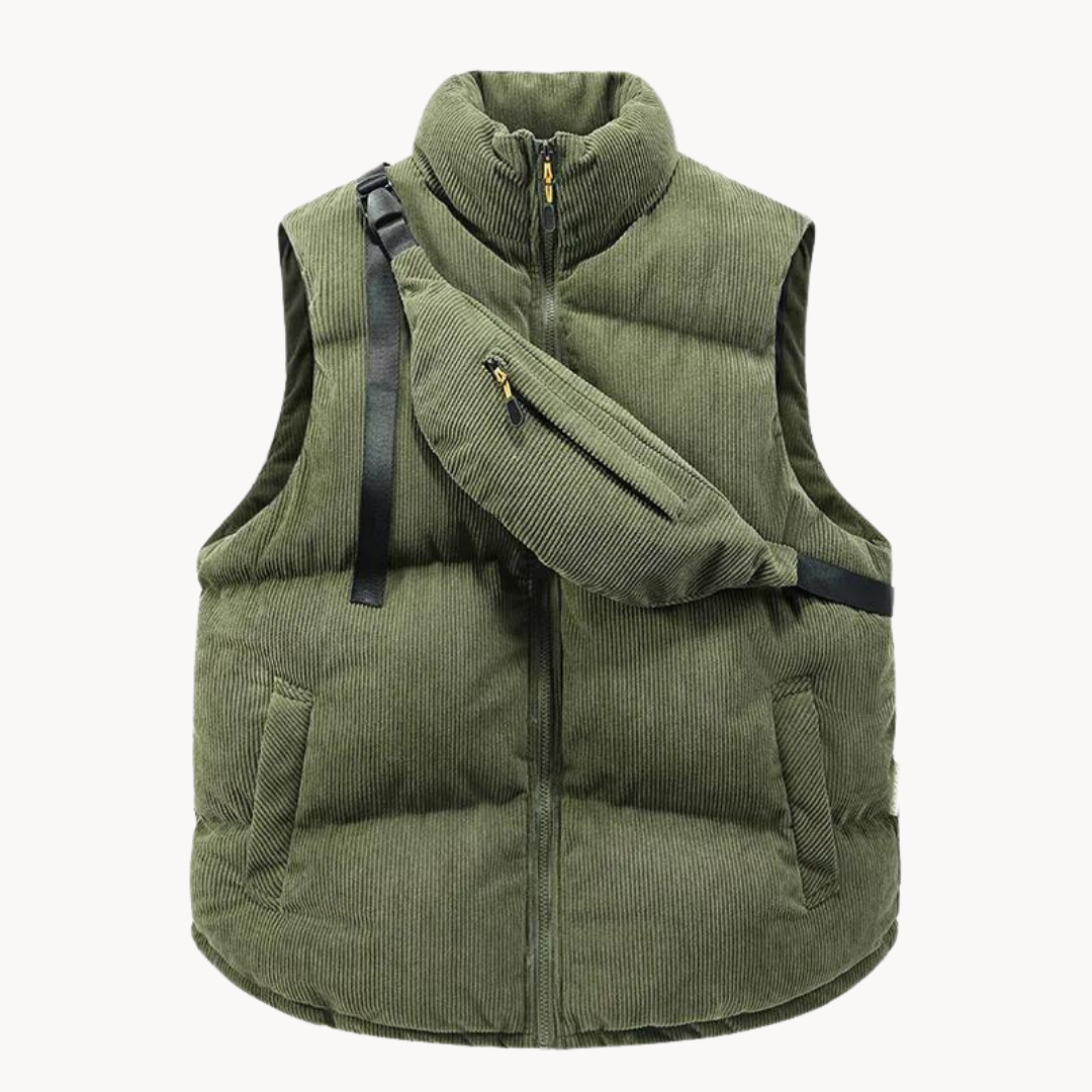 Corduroy Quilted Puffer - Vest