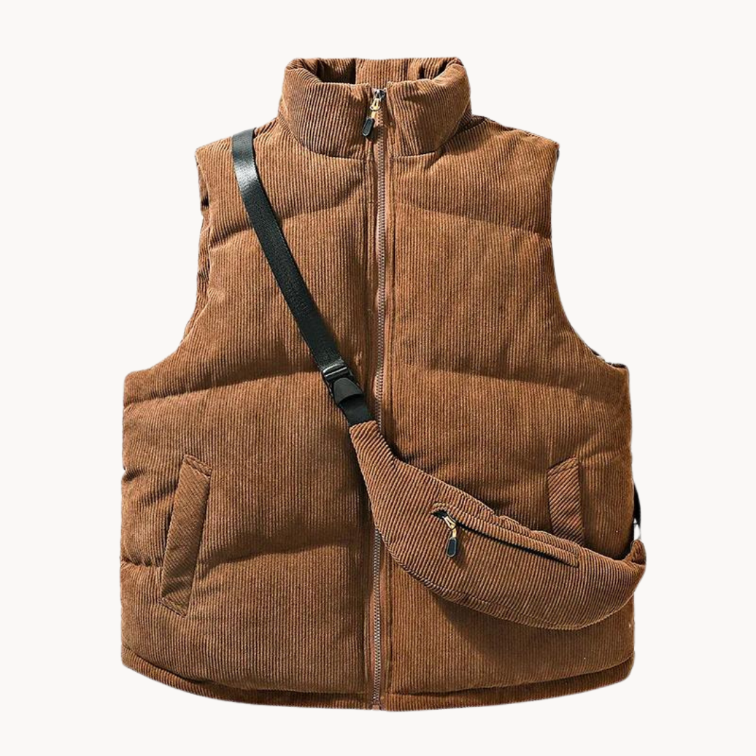 Corduroy Quilted Puffer - Vest