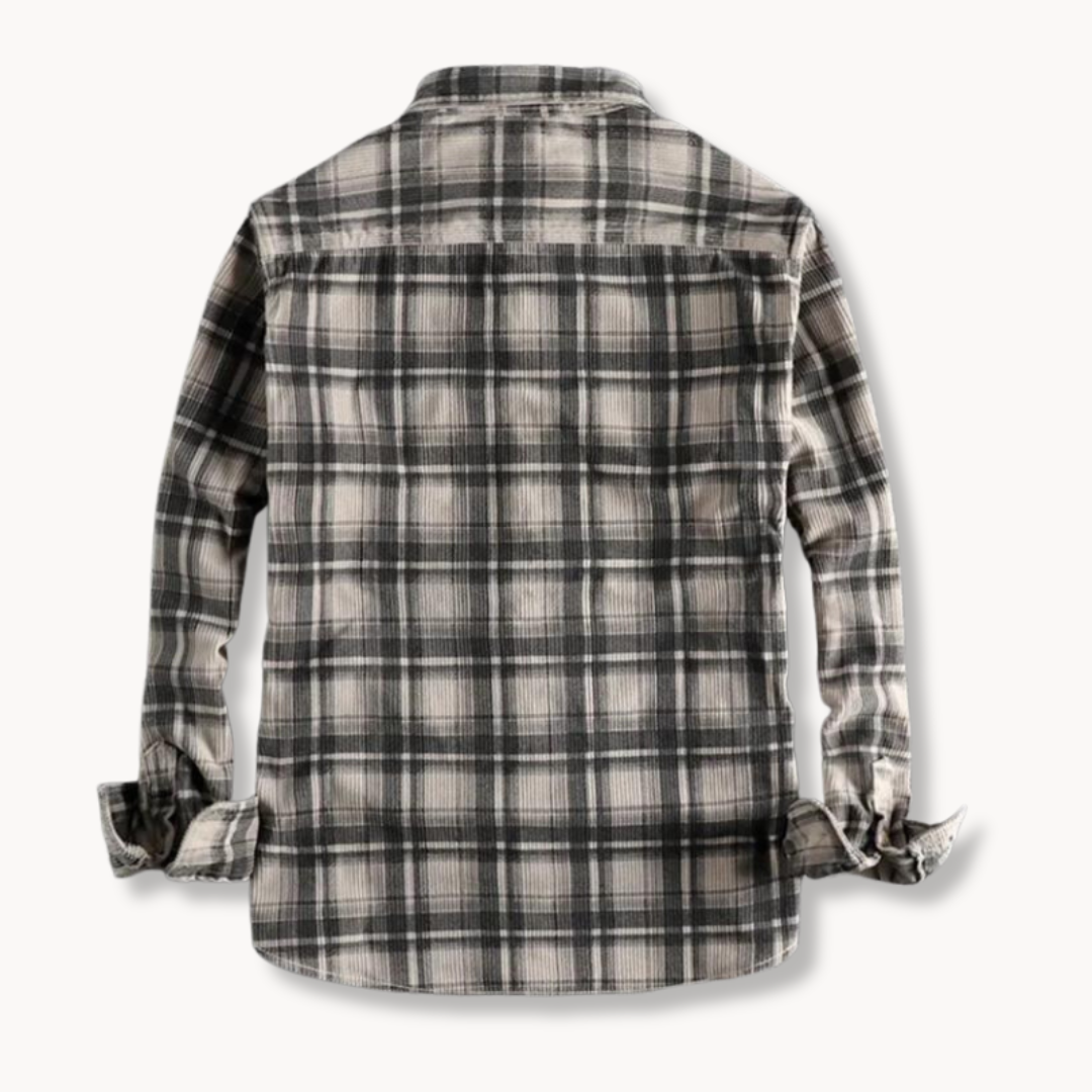 Retro Plaid Corduroy - Flannel Shirt