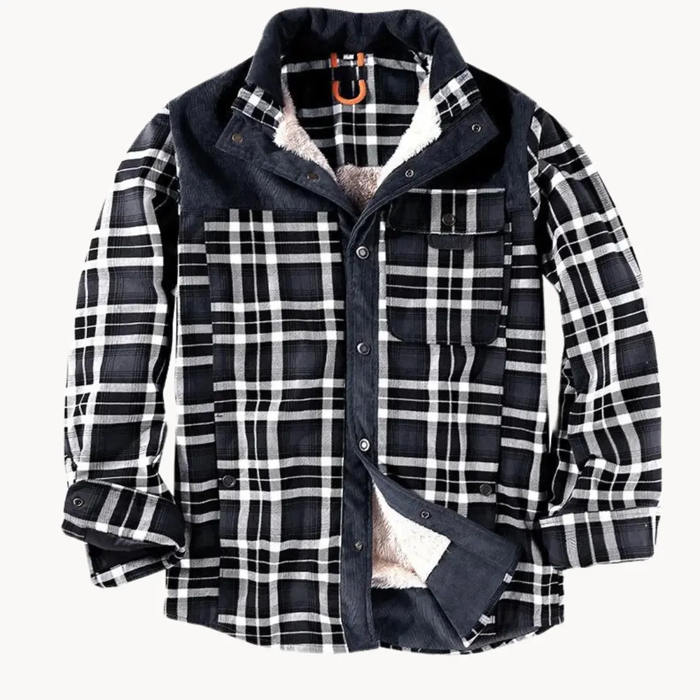 Fleece-Lined Plaid Button-Up - Shirt CASA LARO