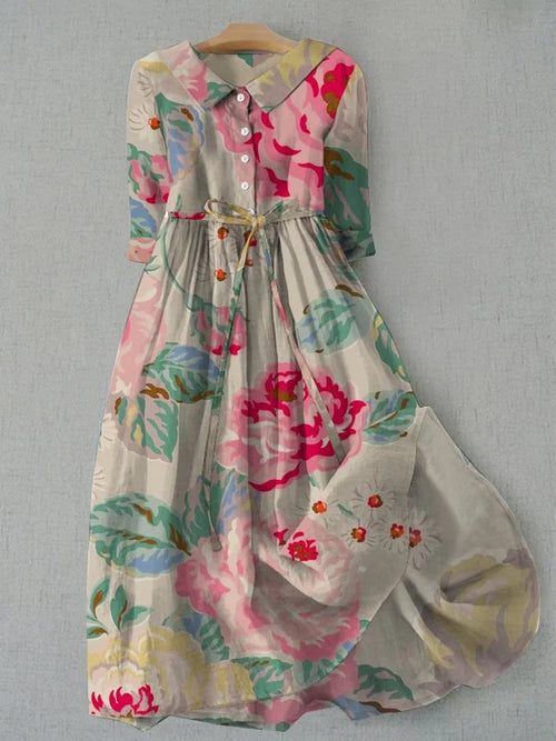 Madeleine | Elegant Pastel Floral Dress