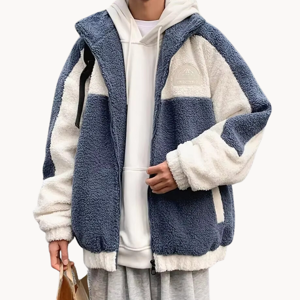 Full-Zip Fleece Stand Collar - Sweater CASA LARO MEN