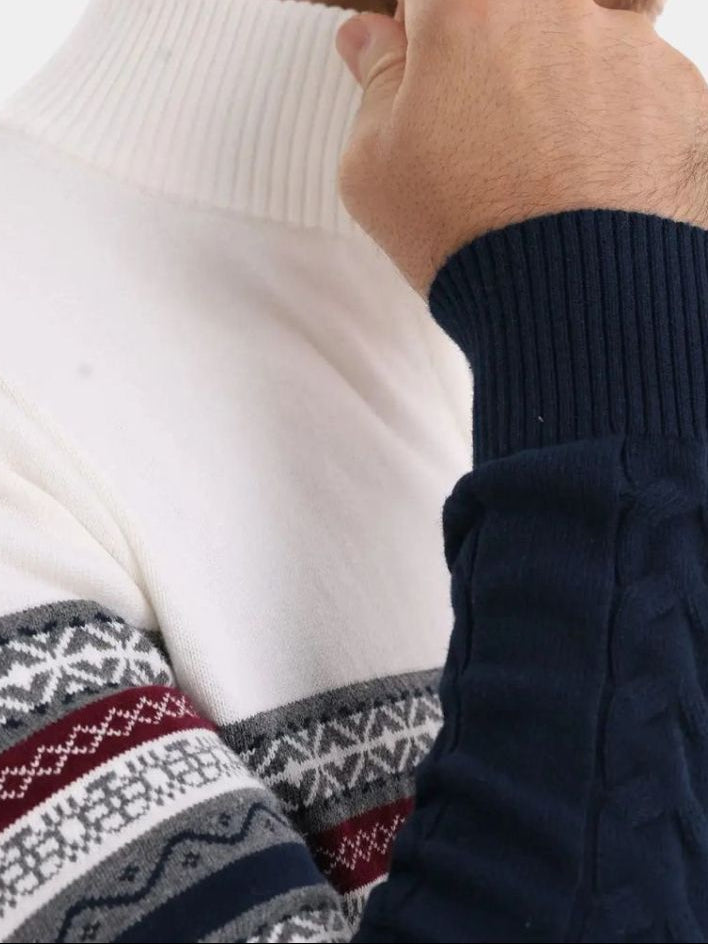 Half Zip Knit Pullover Sweater - Casa  Laro CASA LARO
