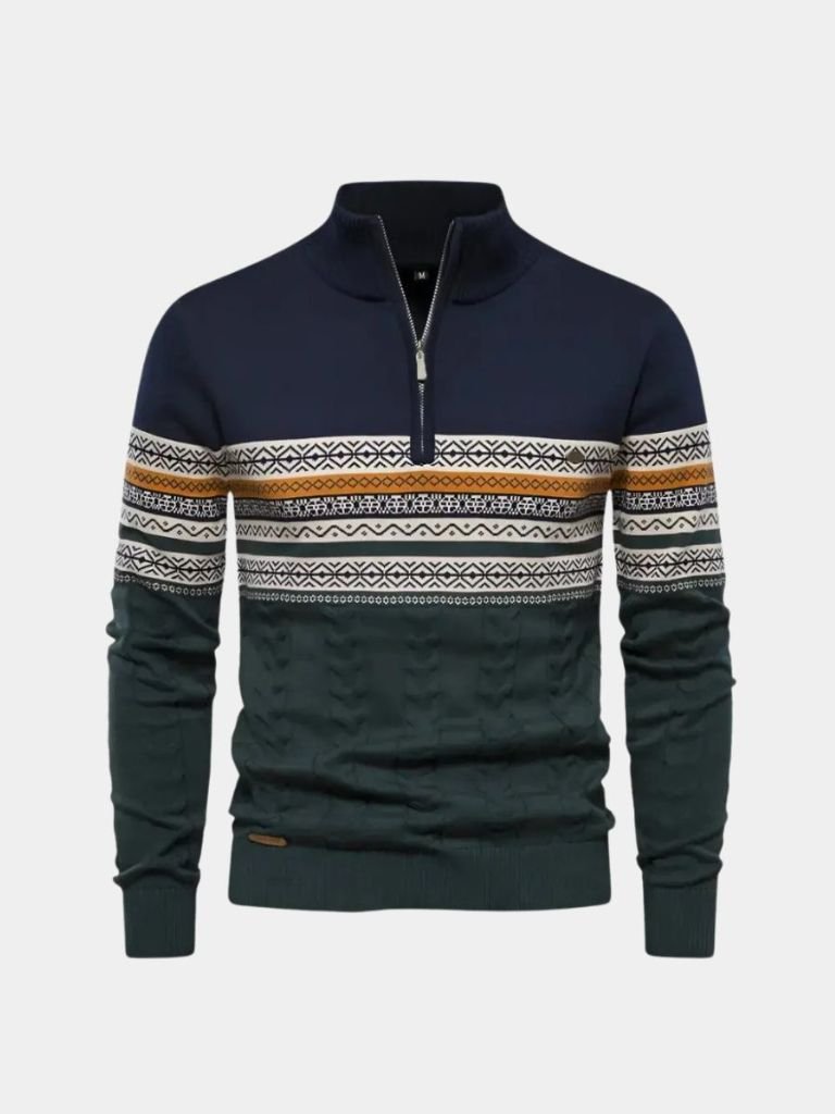 Half Zip Knit Pullover Sweater - Casa  Laro CASA LARO