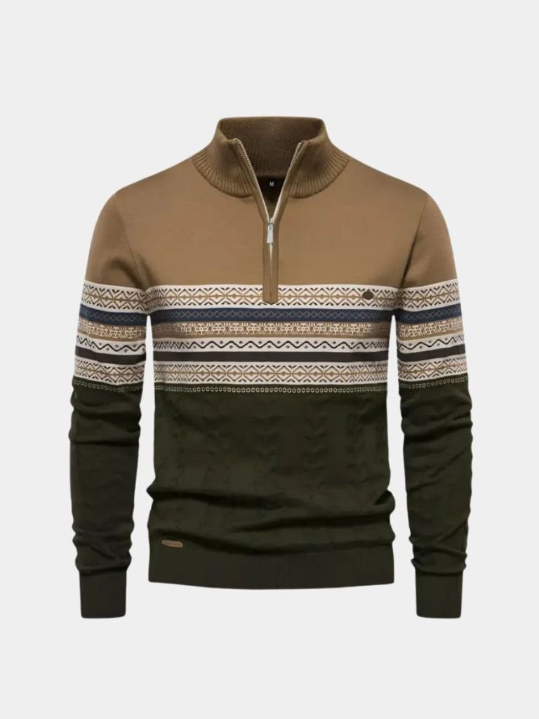 Half Zip Knit Pullover Sweater - Casa  Laro CASA LARO