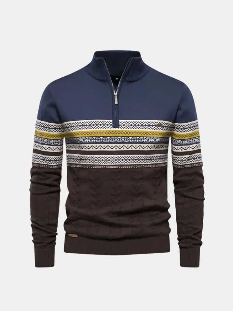 Half Zip Knit Pullover Sweater - Casa  Laro CASA LARO