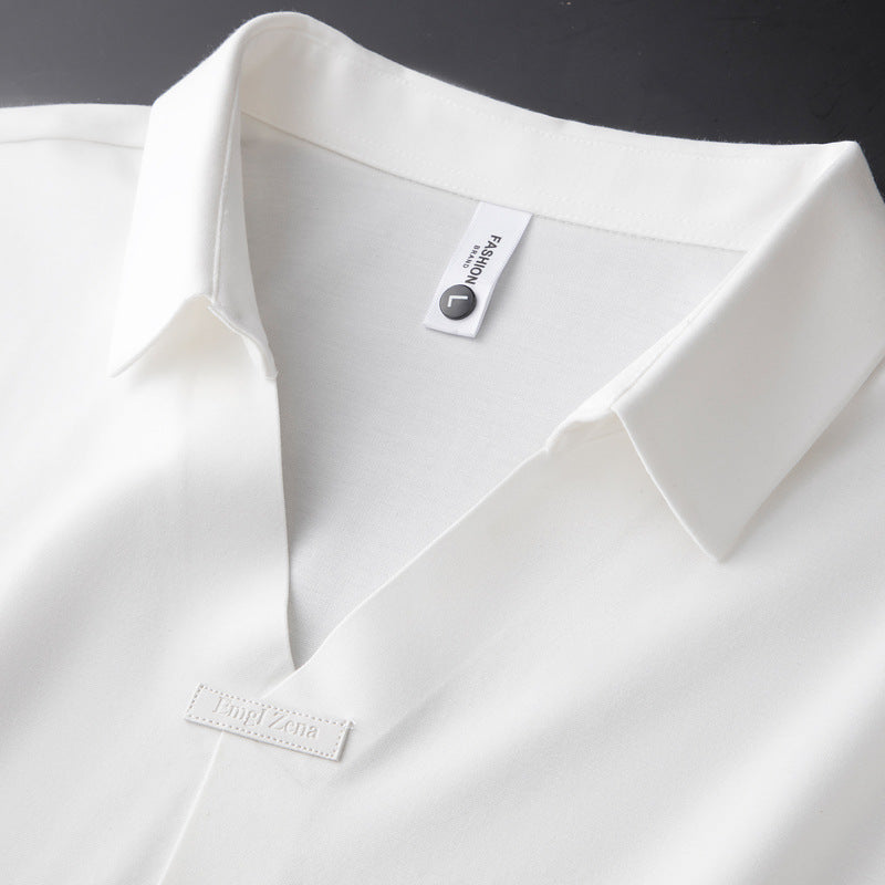 Cotton-Silk Blend Short Sleeve - Polo