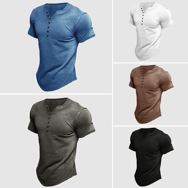Havre Short Sleeve Henley - T-Shirt CASA LARO MEN
