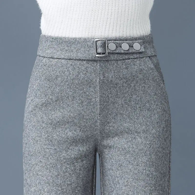 Herringbone Tailored Straight-Leg - Pants CASA LARO