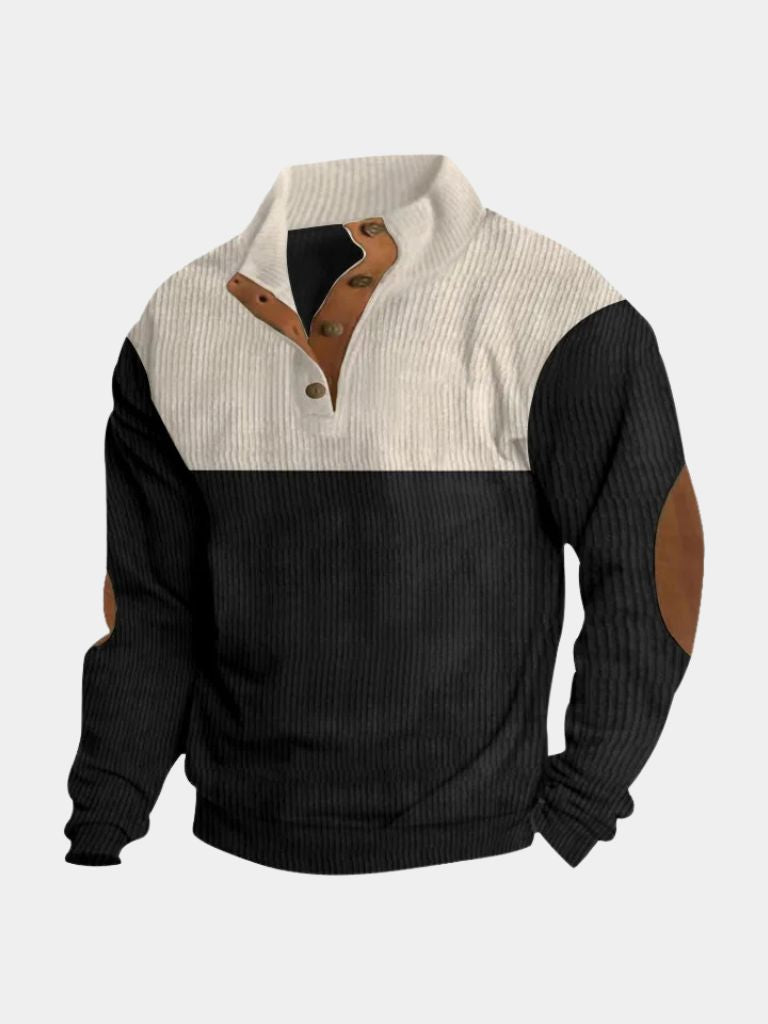 High Collar Corduroy Retro Pullover - Casa  Laro CASA LARO