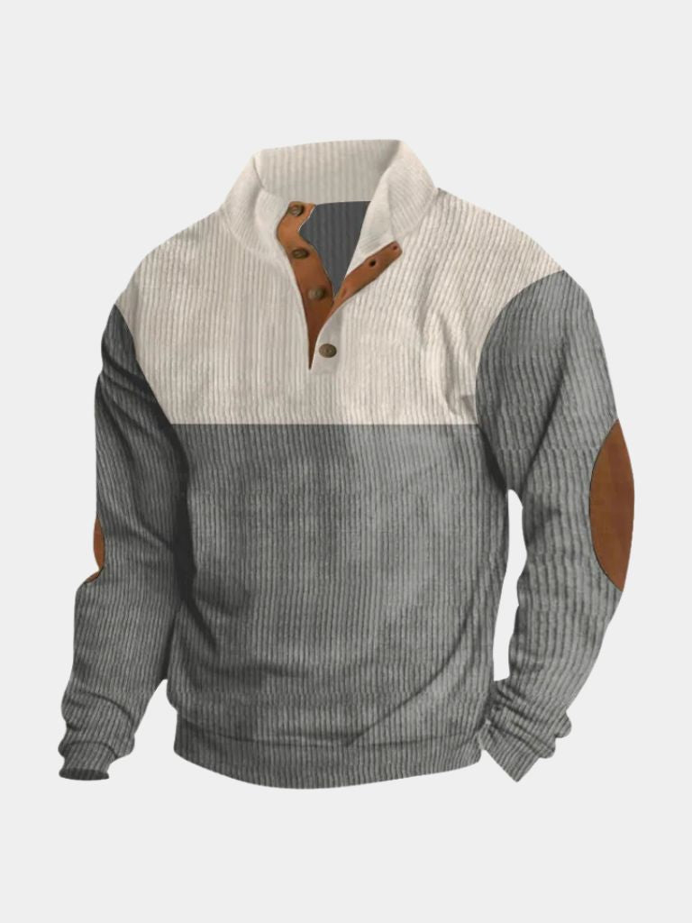 High Collar Corduroy Retro Pullover - Casa  Laro CASA LARO
